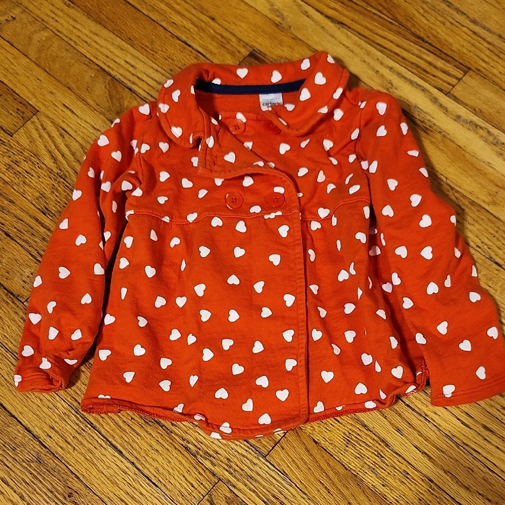 Red Heart Patterned Jacket
